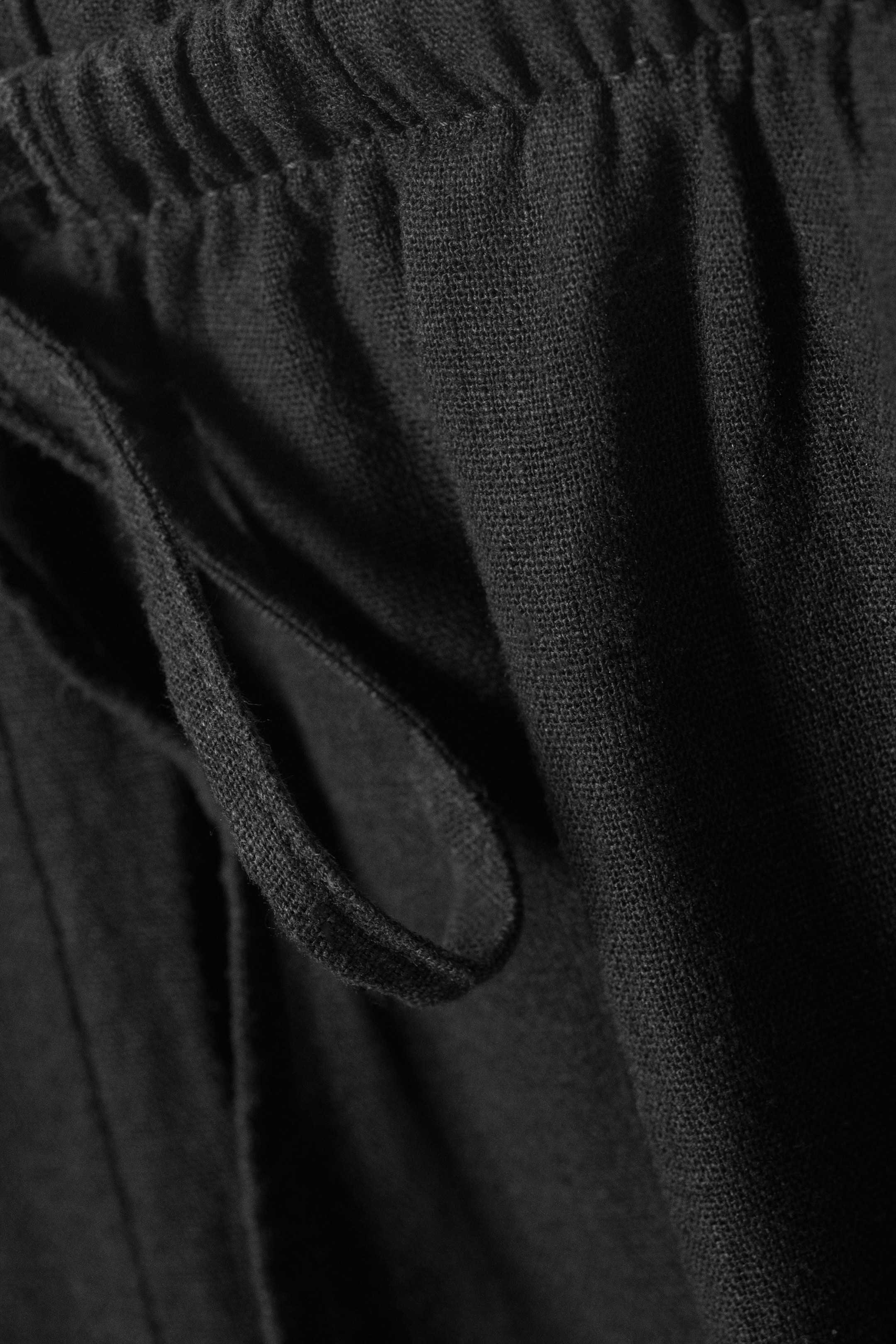 Donkergrijs - Broek van linnenmix met lage taille - 2