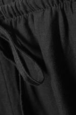 Dunkelgrau - Hose mit niedrigem Bund aus einer Leinenmischung - 1