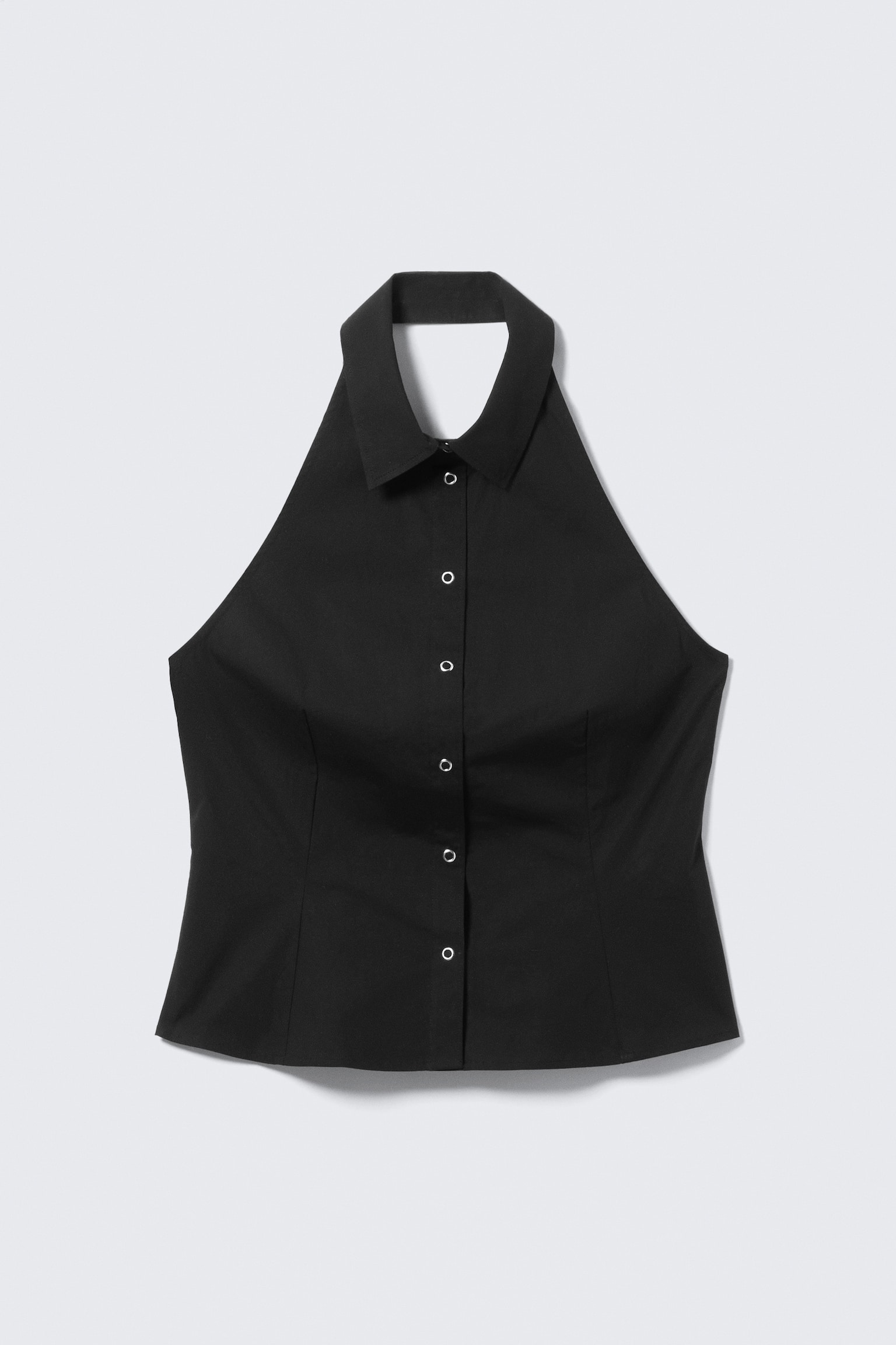 Top sin mangas con cuello halter - Negro/Blanco