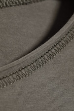 Dusty Grey - Fitted Three-Quarter Sleeve Top - 1