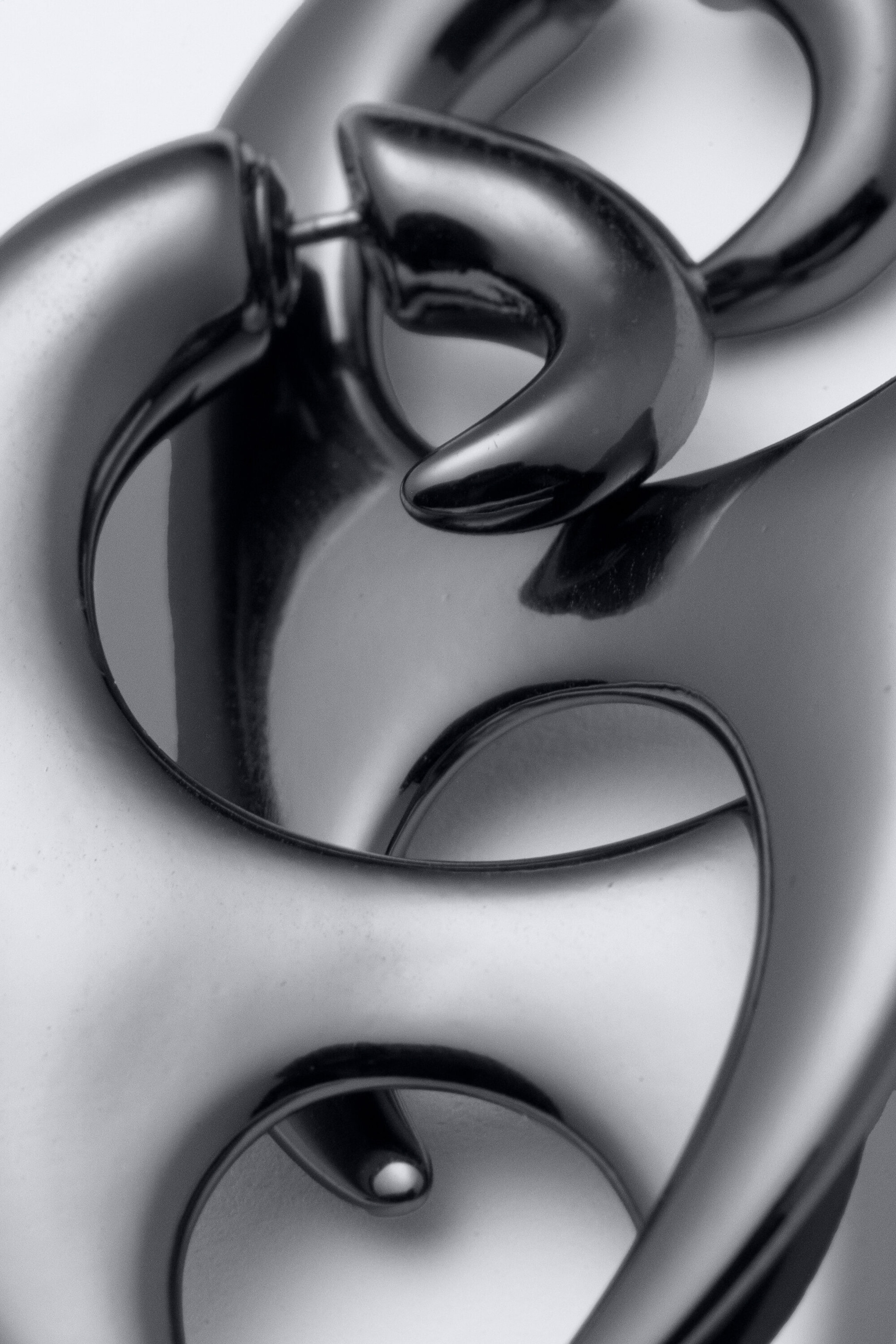 Dark Grey - Asymmetrical statement earrings - 2