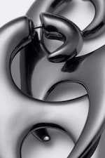 Dark Grey - Asymmetrical statement earrings - 2