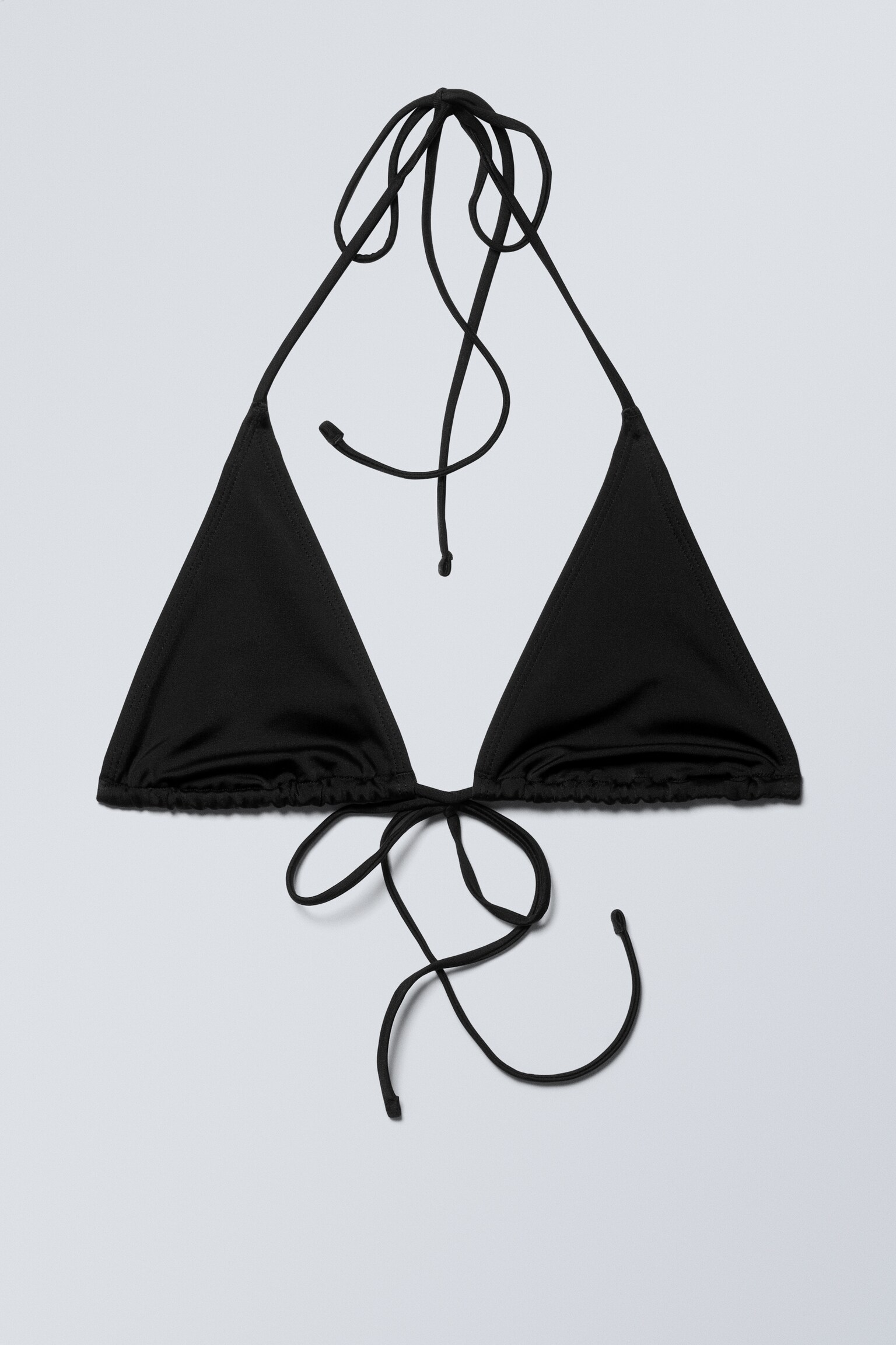 Haut de bikini triangle lanières - Noir/Bleu vif/Bleu clair