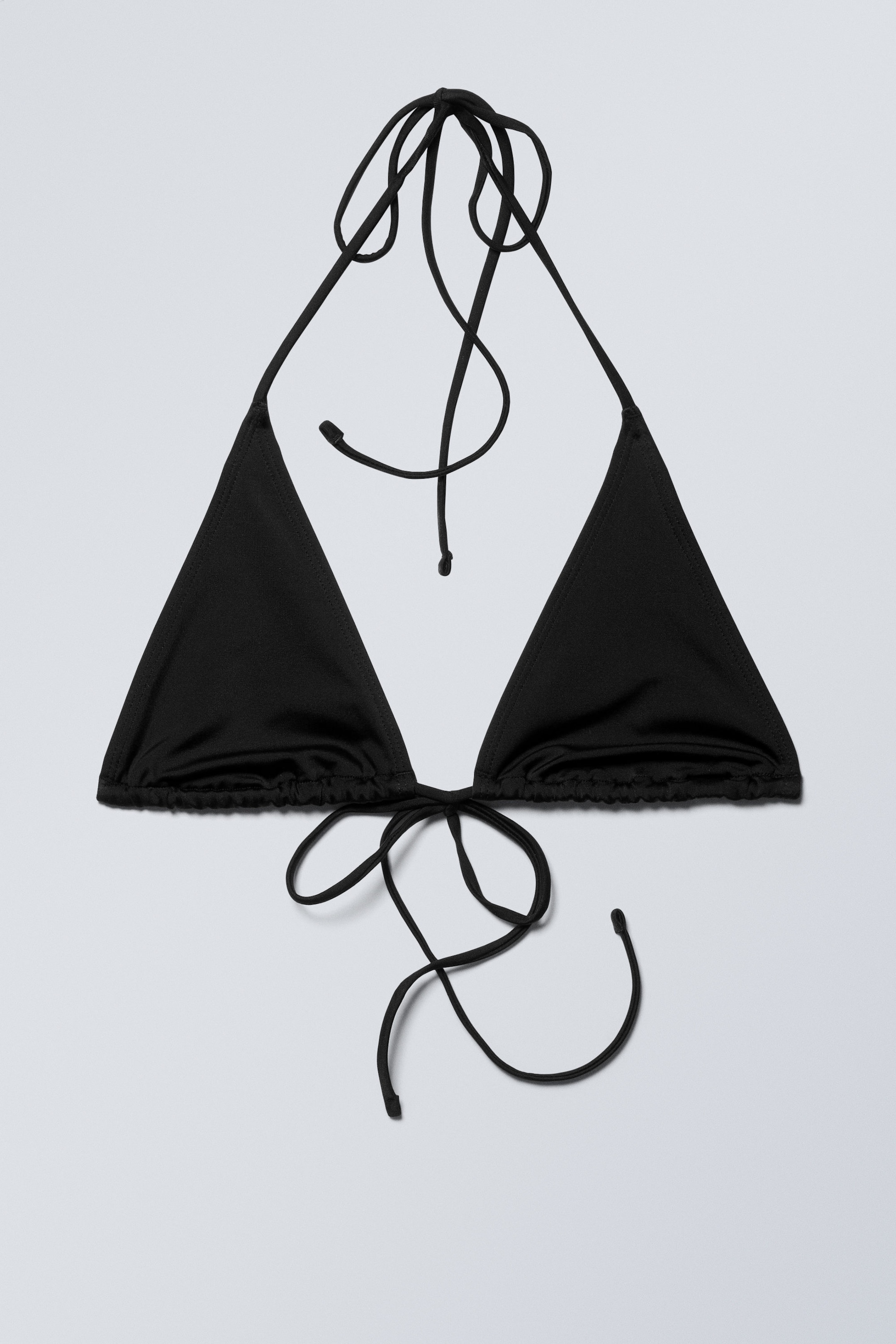 Black - Strappy Triangle Bikini Top - 3