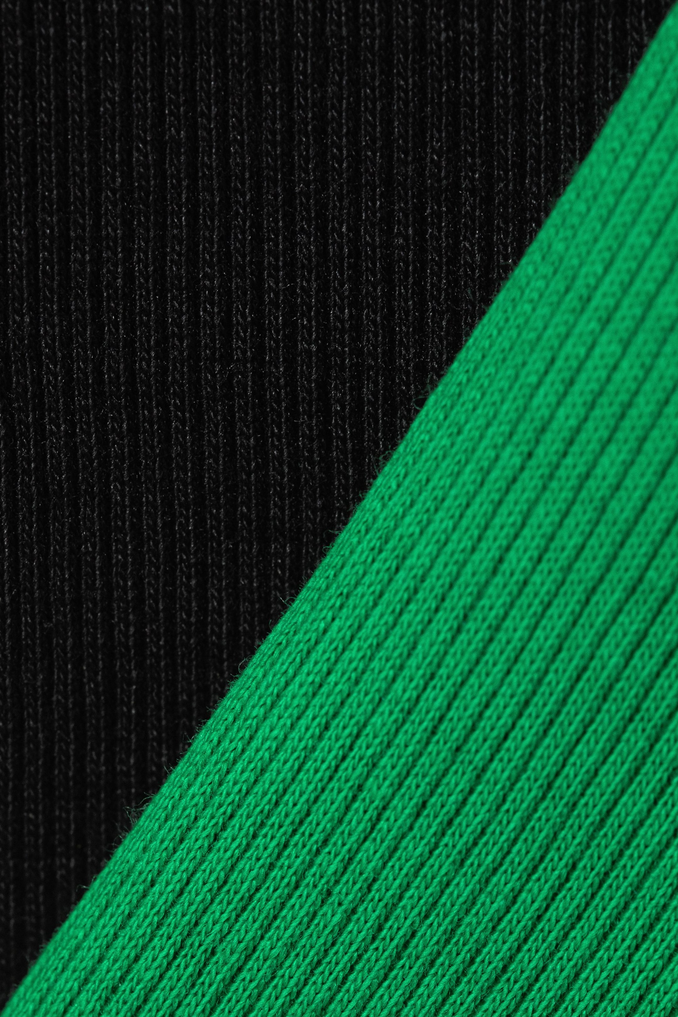 Schwarz/Grün - 2er-Pack geripptes Mini-Crop-Top - 2