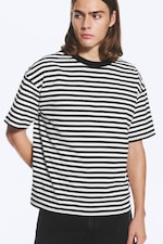 Striped White/Black - LOOSE FIT T-SHIRT - 0