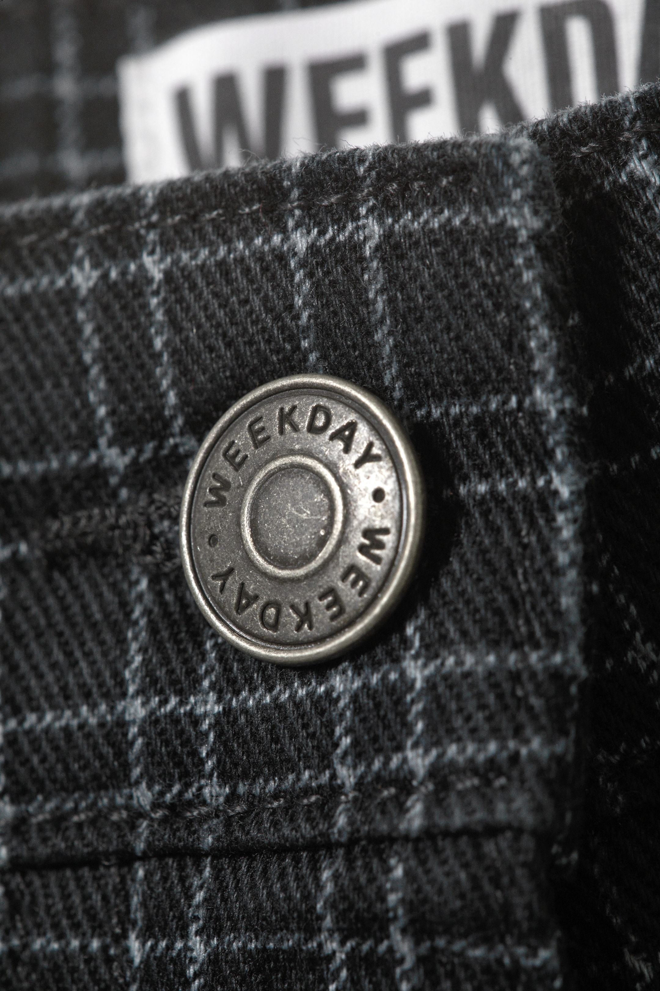 Checked Dark Grey - Checked Knee-Length Cotton Twill Shorts - 2