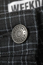 Gris foncé à carreaux - Short à carreaux en twill de coton - 1