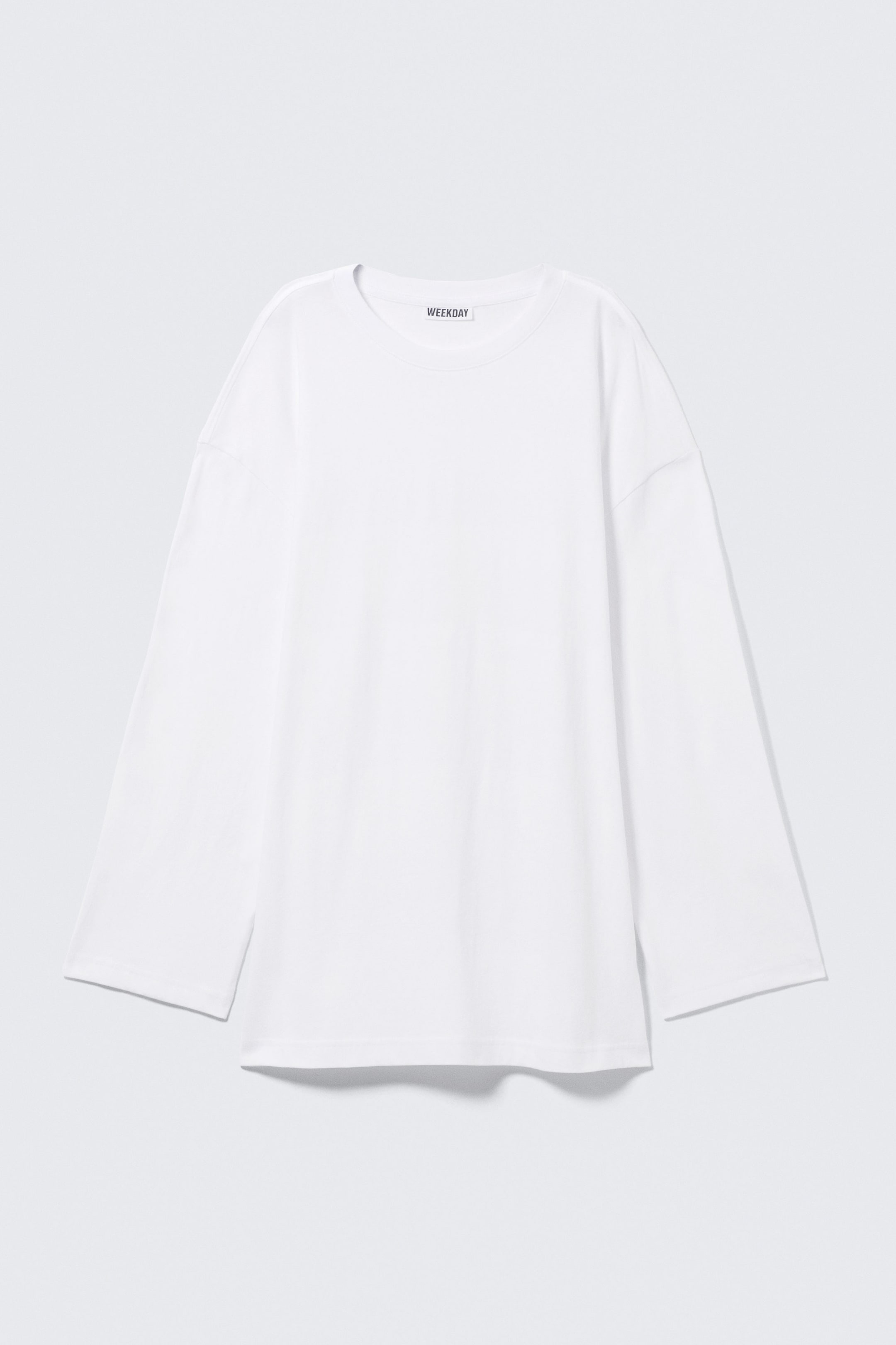 White - Oversized Long-Sleeved T-shirt Dress - 3