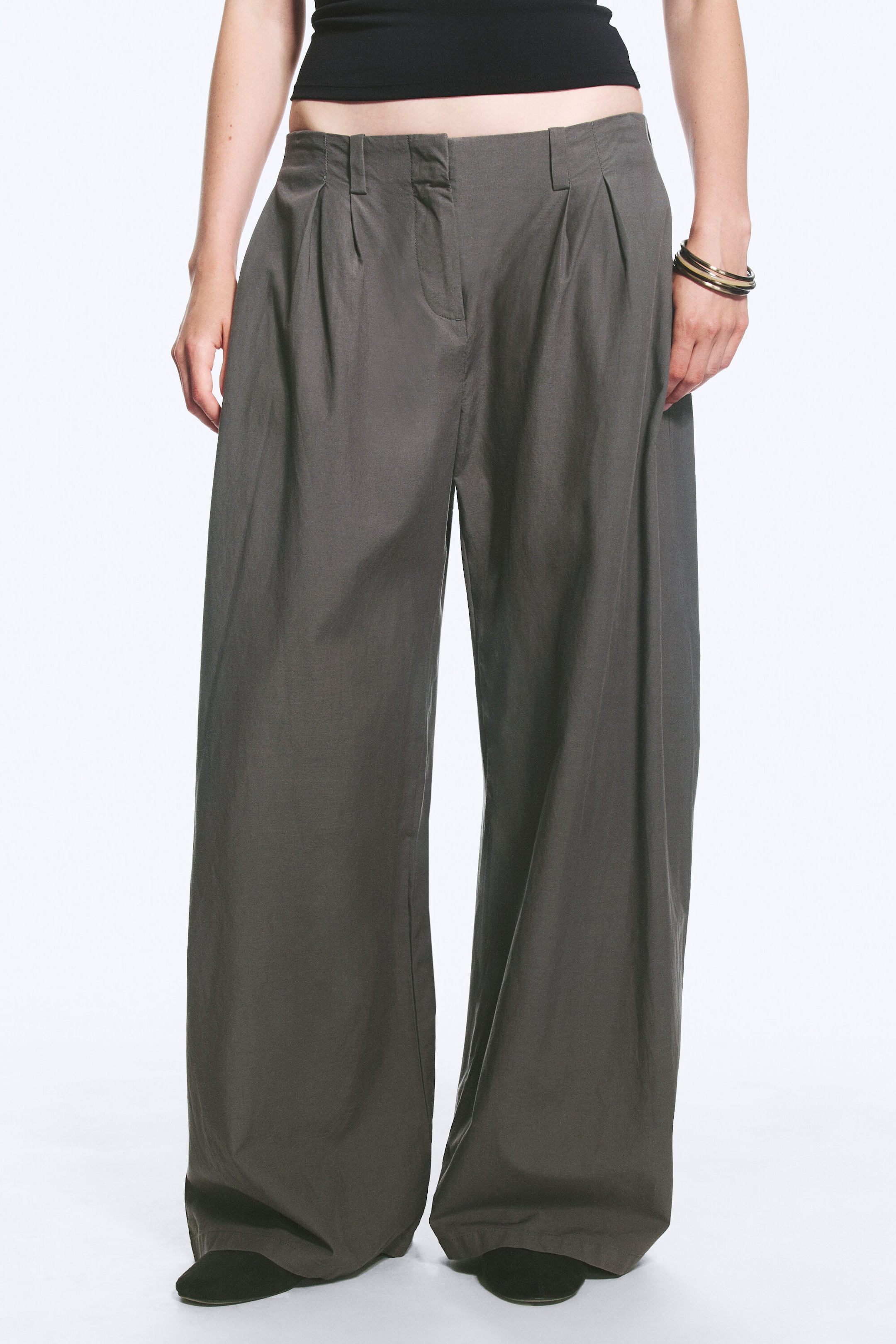 Gris foncé - Pantalon plissé Aya - 1