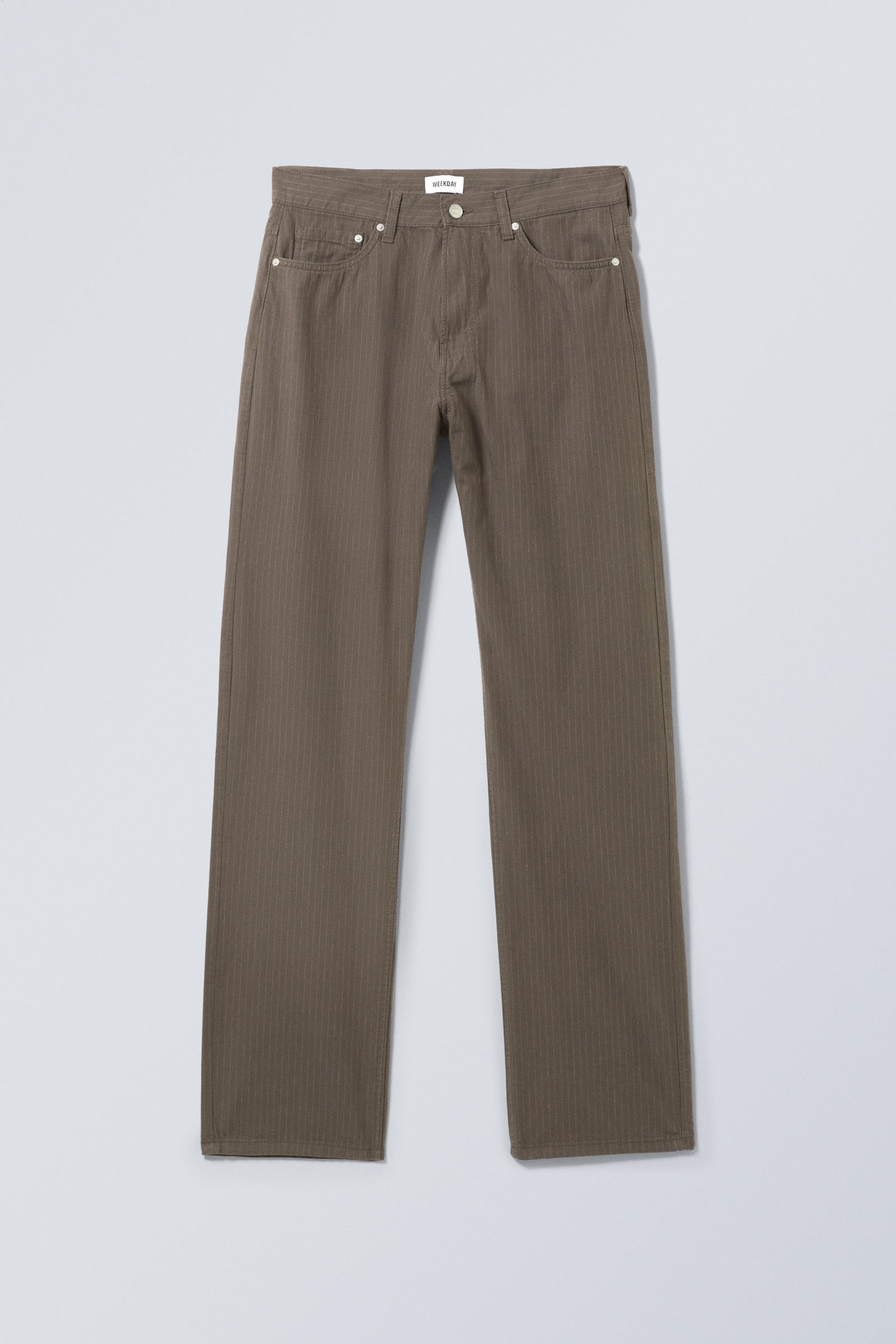 Dark Mole - Pinstripe - Space Relaxed Straight Trousers - 1
