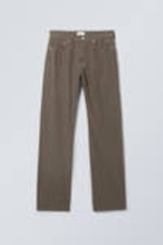 Graubraun - Nadelstreifen - Space – Relaxte Hose mit geradem Bein - 0