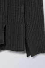 Dark Grey - Rey Oversize Asymmetric Sweater - 1