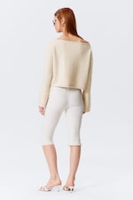 Light White - Soft Knit Boat-Neck Sweater - 2