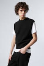 Black - Knitted Vest - 1