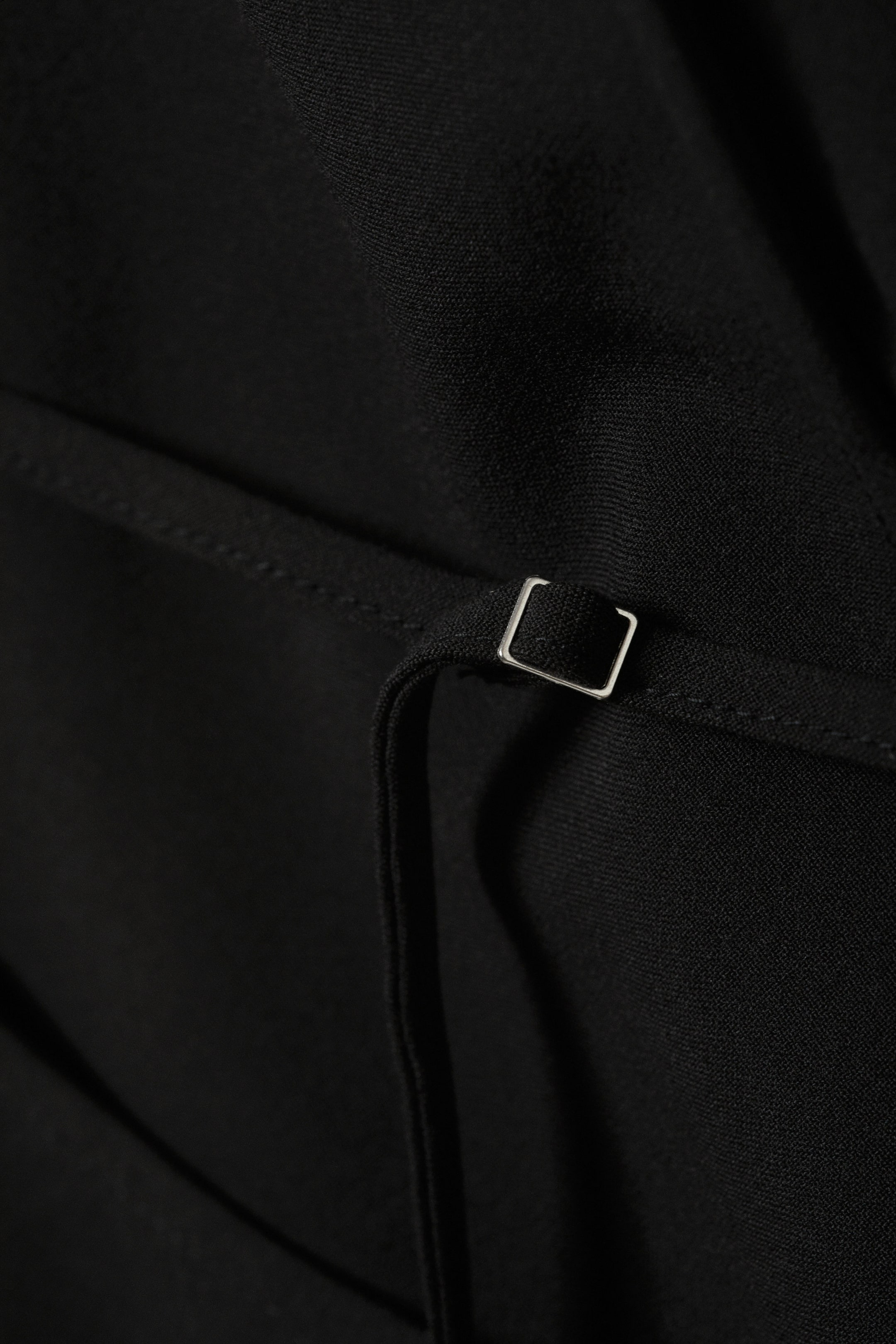 Black - Draped Halter Cowl-Neck Top - 2