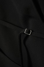 Black - Draped Halter Cowl-Neck Top - 2