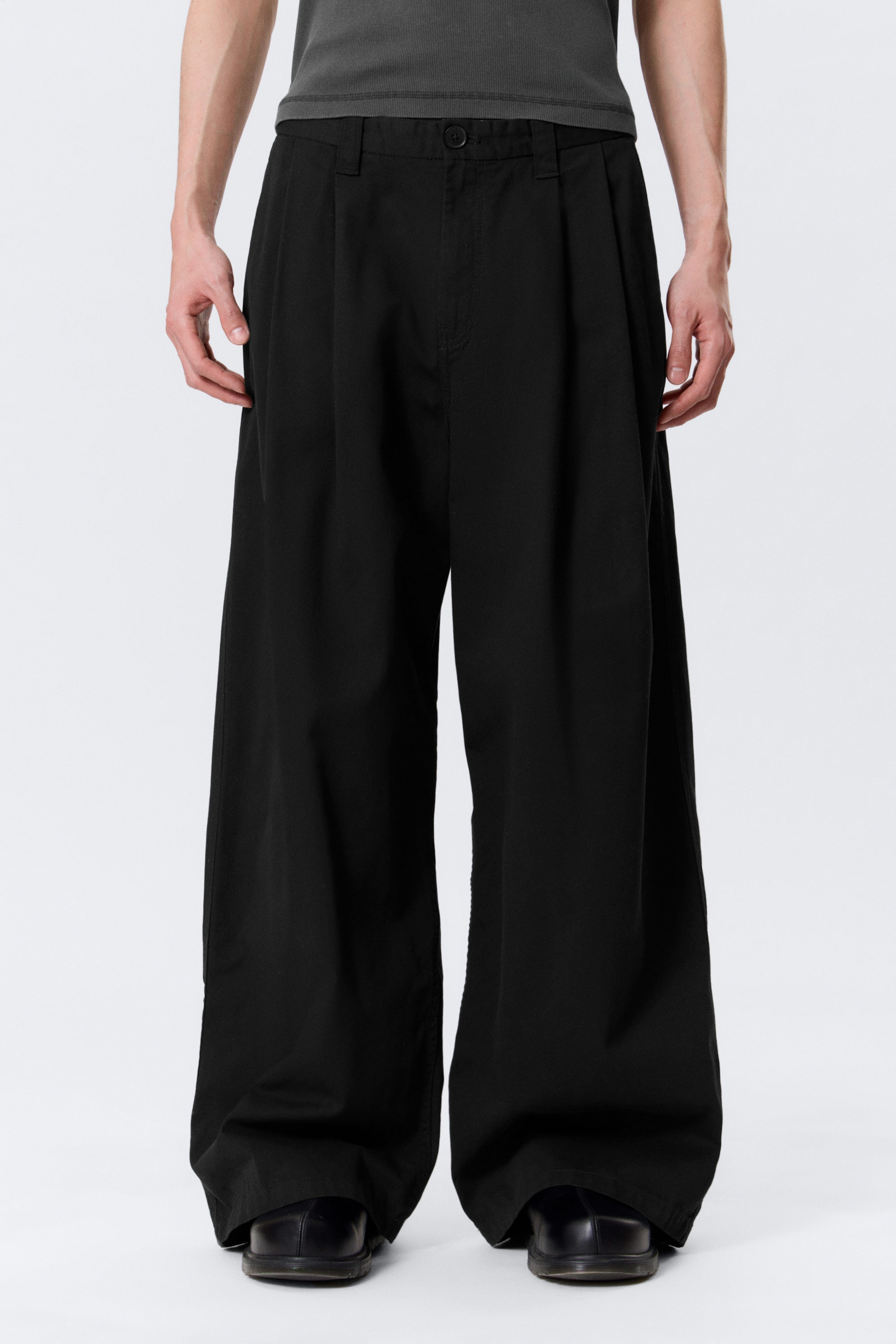 Black - Otis Loose Pleated Cotton Twill Chinos - 2