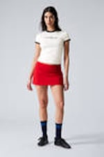 Rot - Minirock mit niedriger Taille - 0