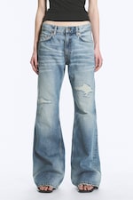 Sky Worn - Medium Blue - Helix Low Rise Regular Flared Jeans - 1