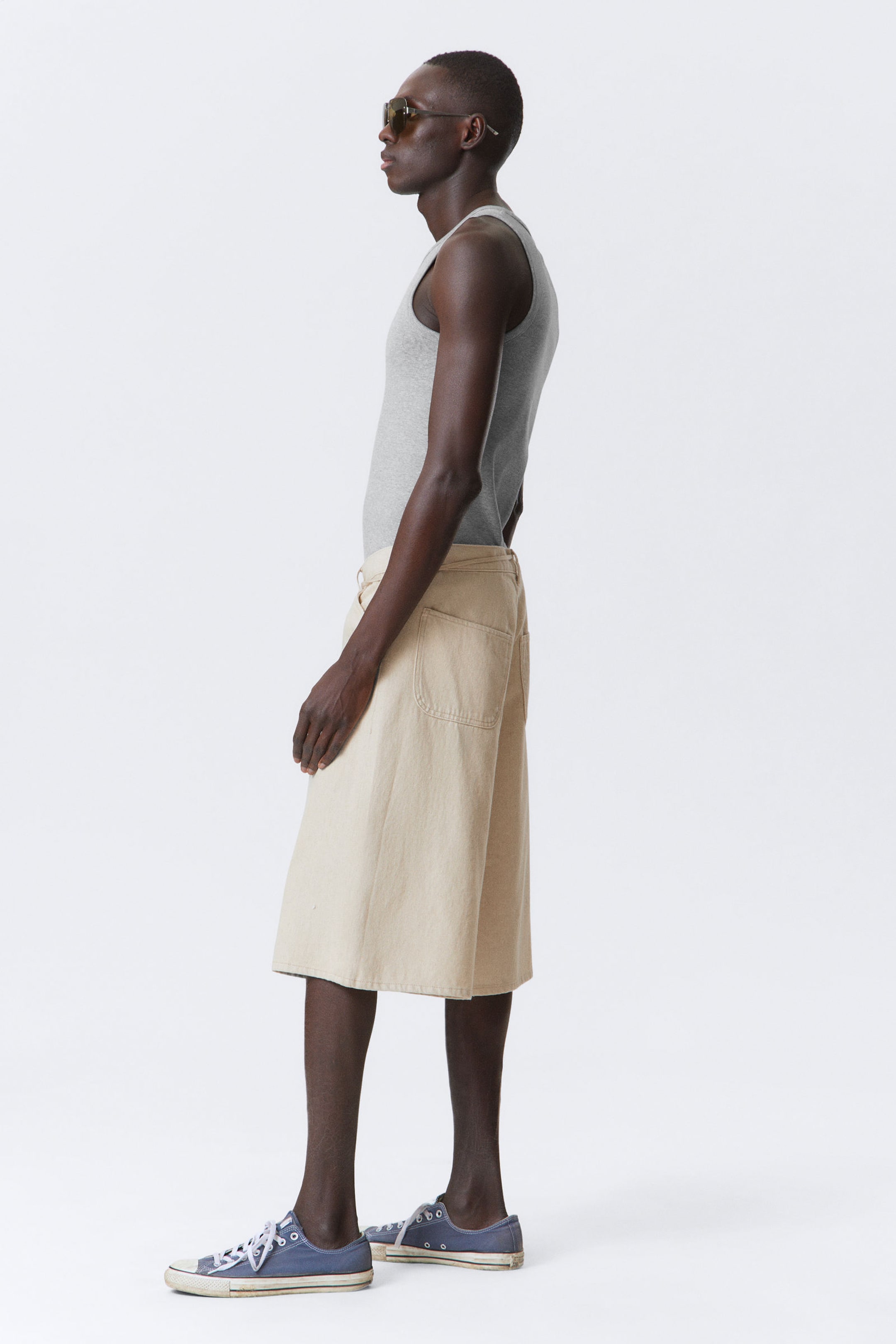 Ecru - Astro Loose Baggy Linen-Blend Shorts - 5