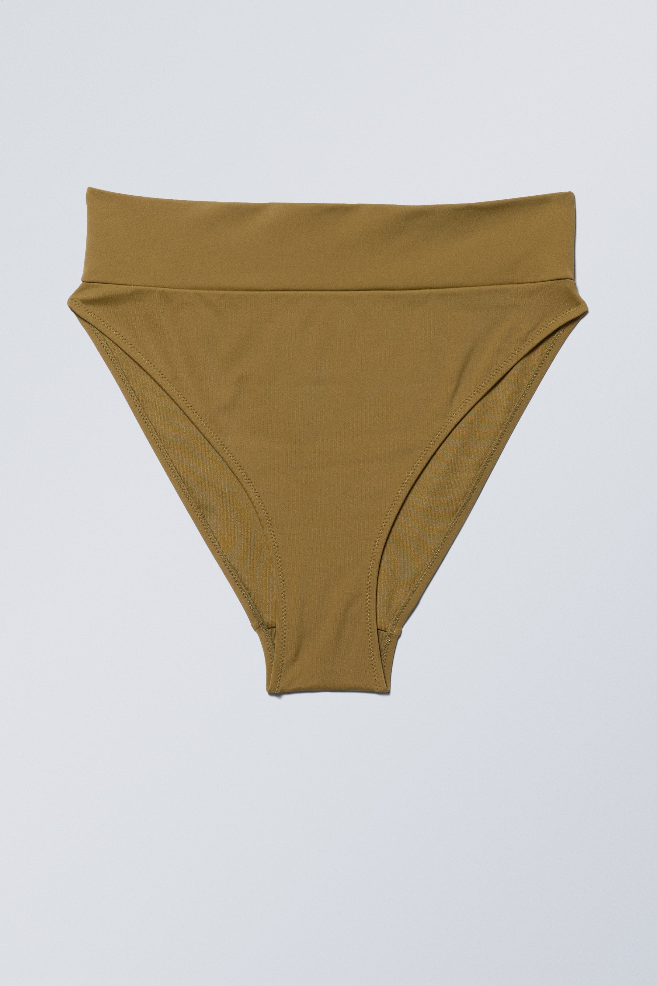 Dunkles Khaki - HEAT Bikinihose mit hohem Bund - 0
