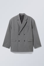 Grey Melange - Klas Melange Oversized Blazer - 0