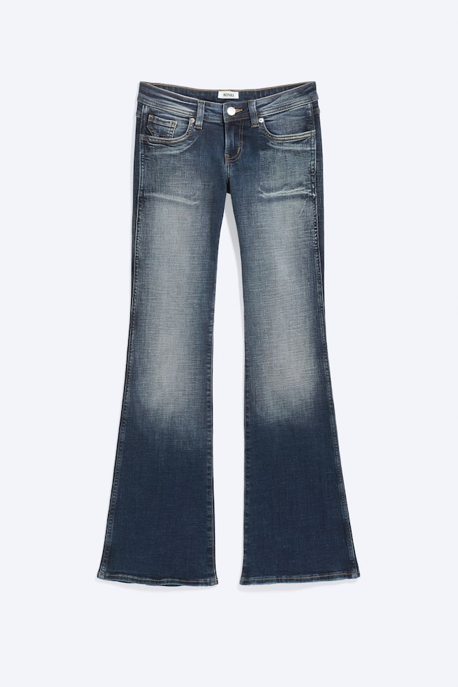 Low Rise Slim Flared Jeans - Dusk Blue - Dark Blue - 1