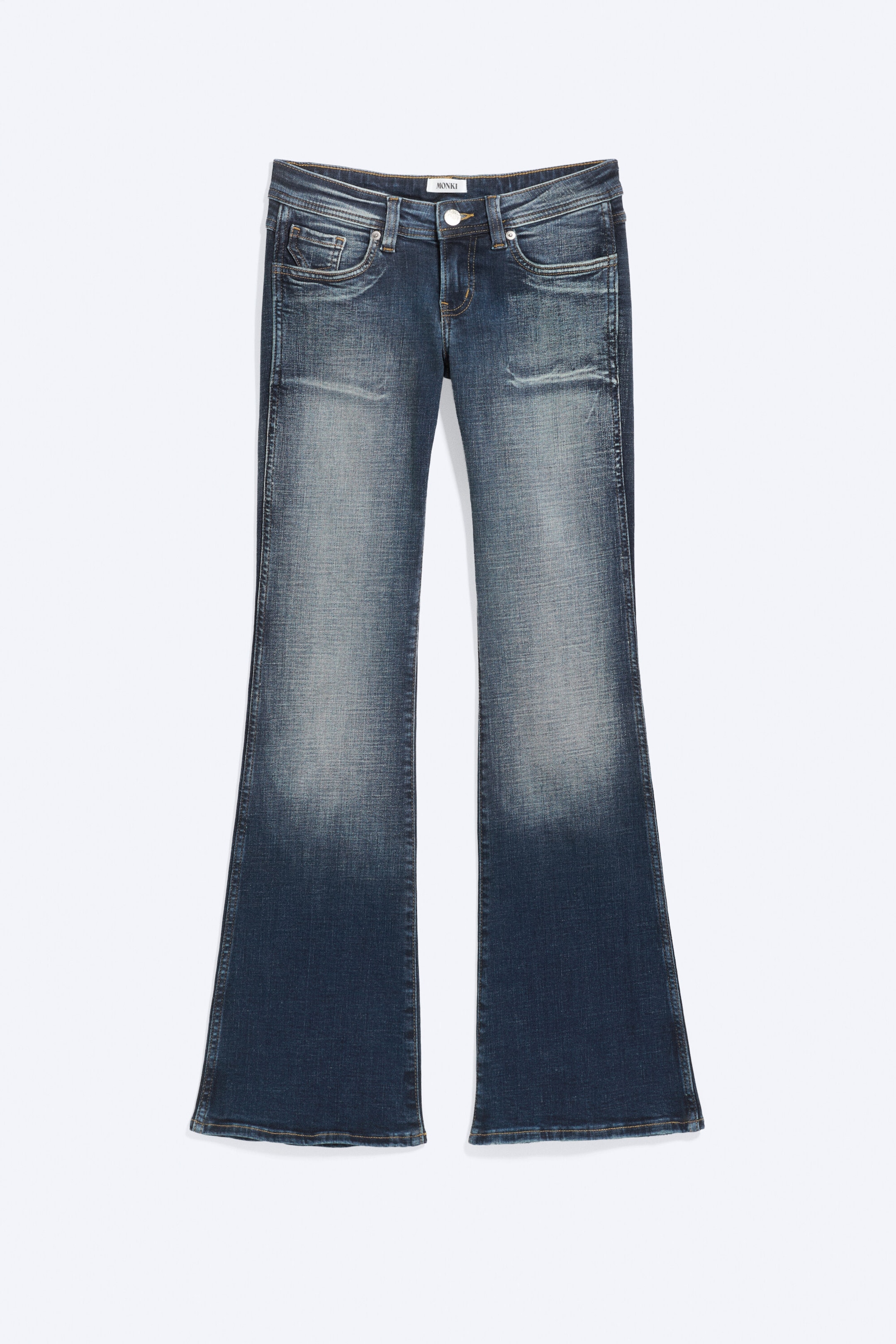 Dusk Blue - Dark Blue - Low Rise Slim Flared Jeans - 5