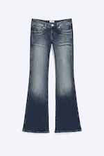 Dusk Blue - Dark Blue - Low Rise Slim Flared Jeans - 5
