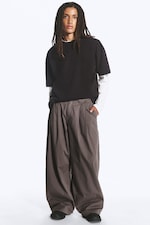 Mørk mole - Otis Baggy Plisserte Twill Chinos - 1