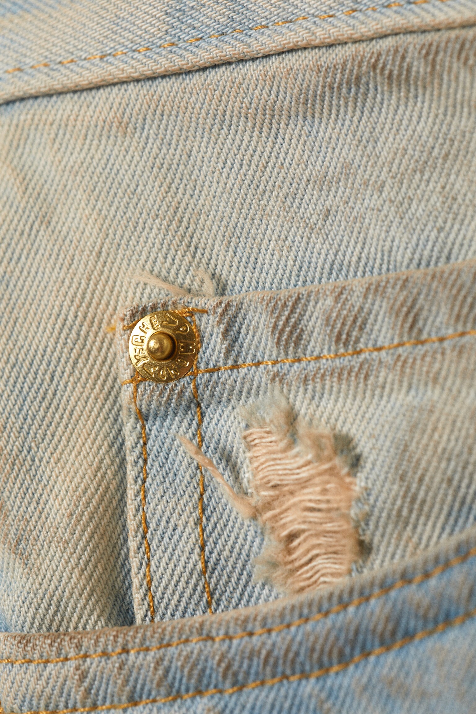 CM x LB Looser Pink Rip Unisex Jeans - Light Blue - Pink Rip - 2