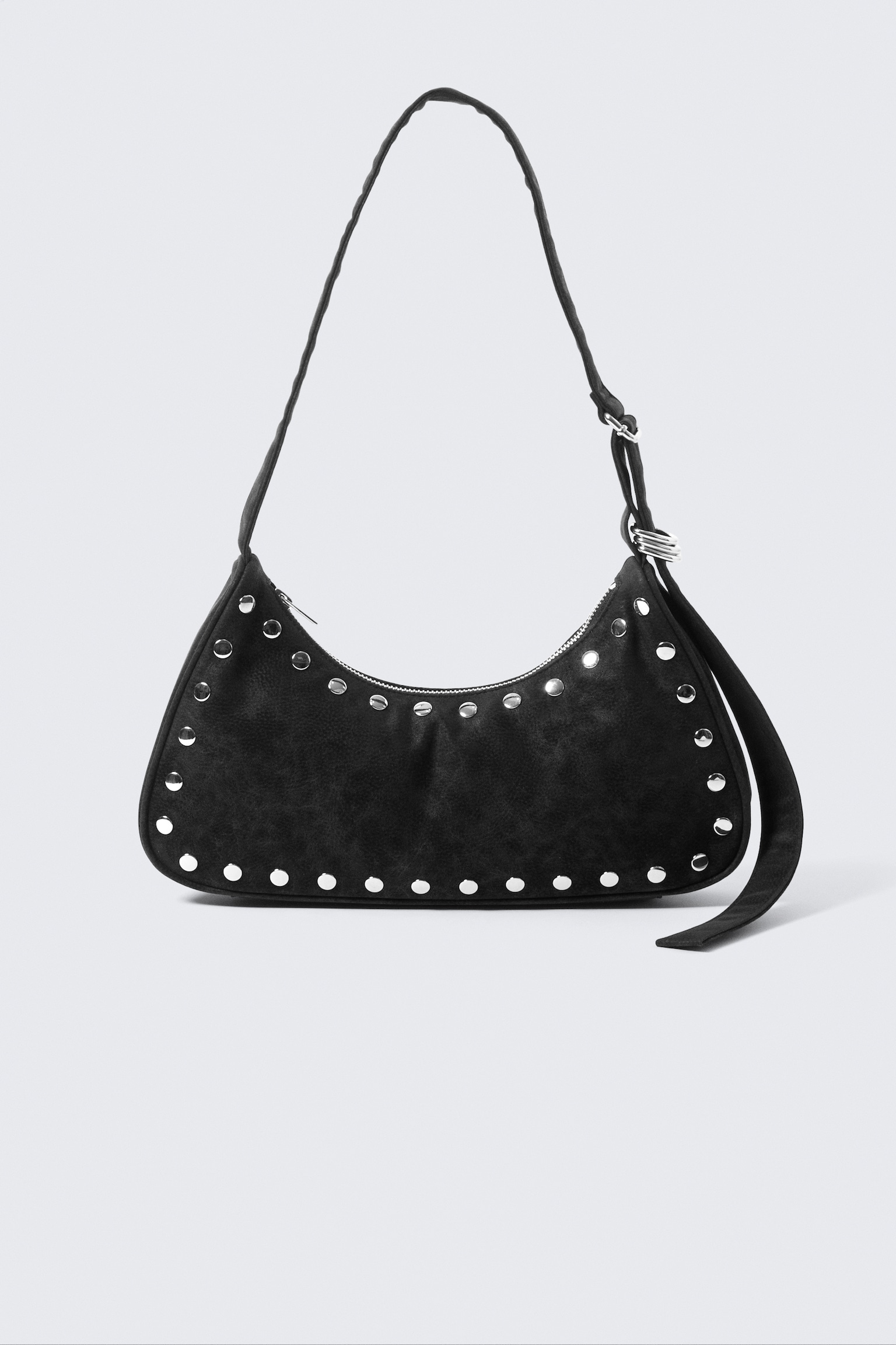 Petit sac à main en similicuir - Noir/Noir/Rouge - 2