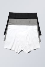 Grey/white/black - 3er-Pack Boxershorts - 0
