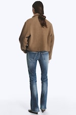Soft Brown - Cropped Boxy Zip Jacket - 4
