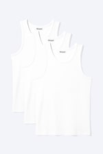 Vit - 3-pack Classic ribbat linne - 3