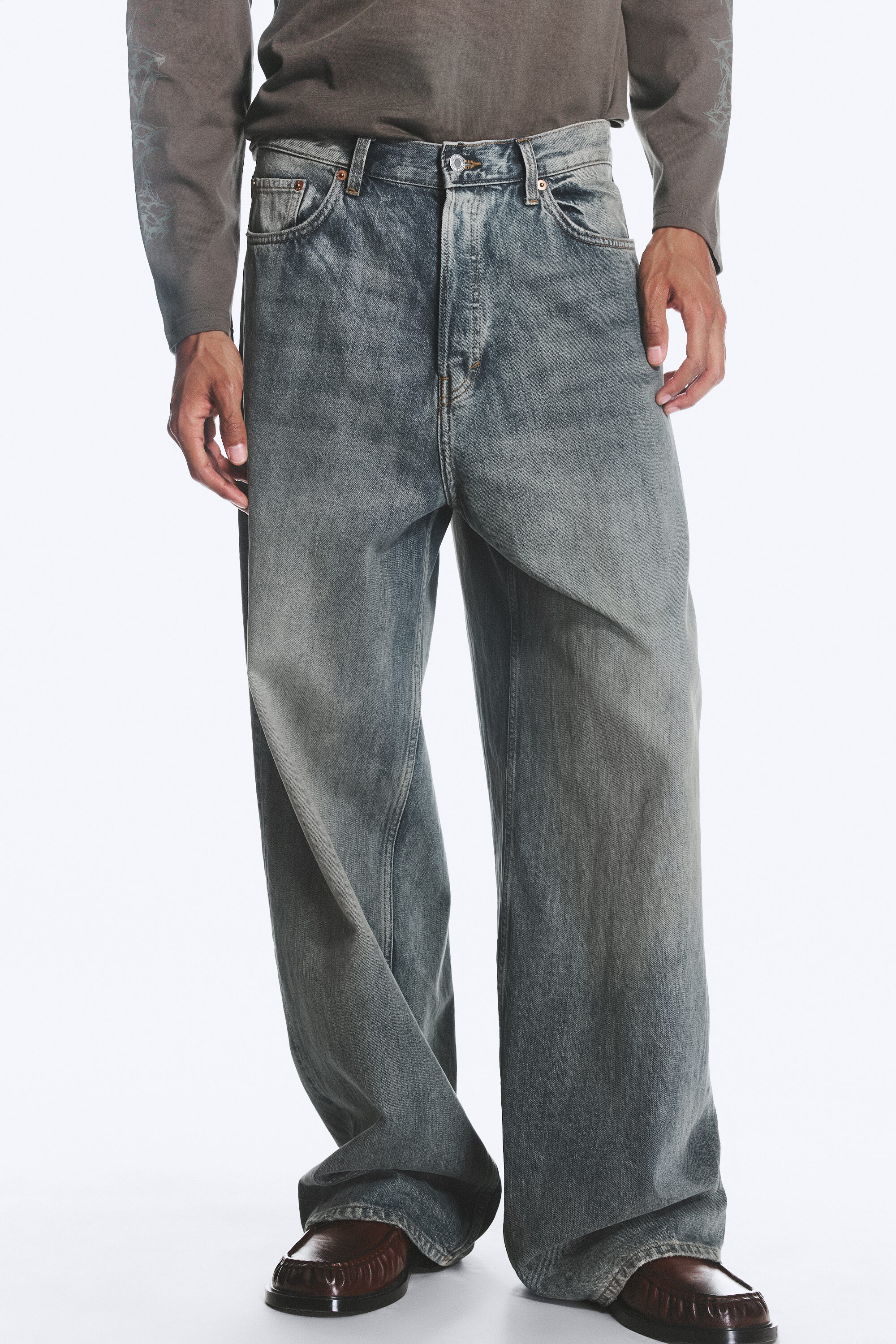 astro mid rise loose baggy unisex jeans - Arizona Blue - Medium