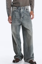 Arizona Blue - Mittelblau - Astro Mid Waist Loose Baggy Unisex Jeans - 1