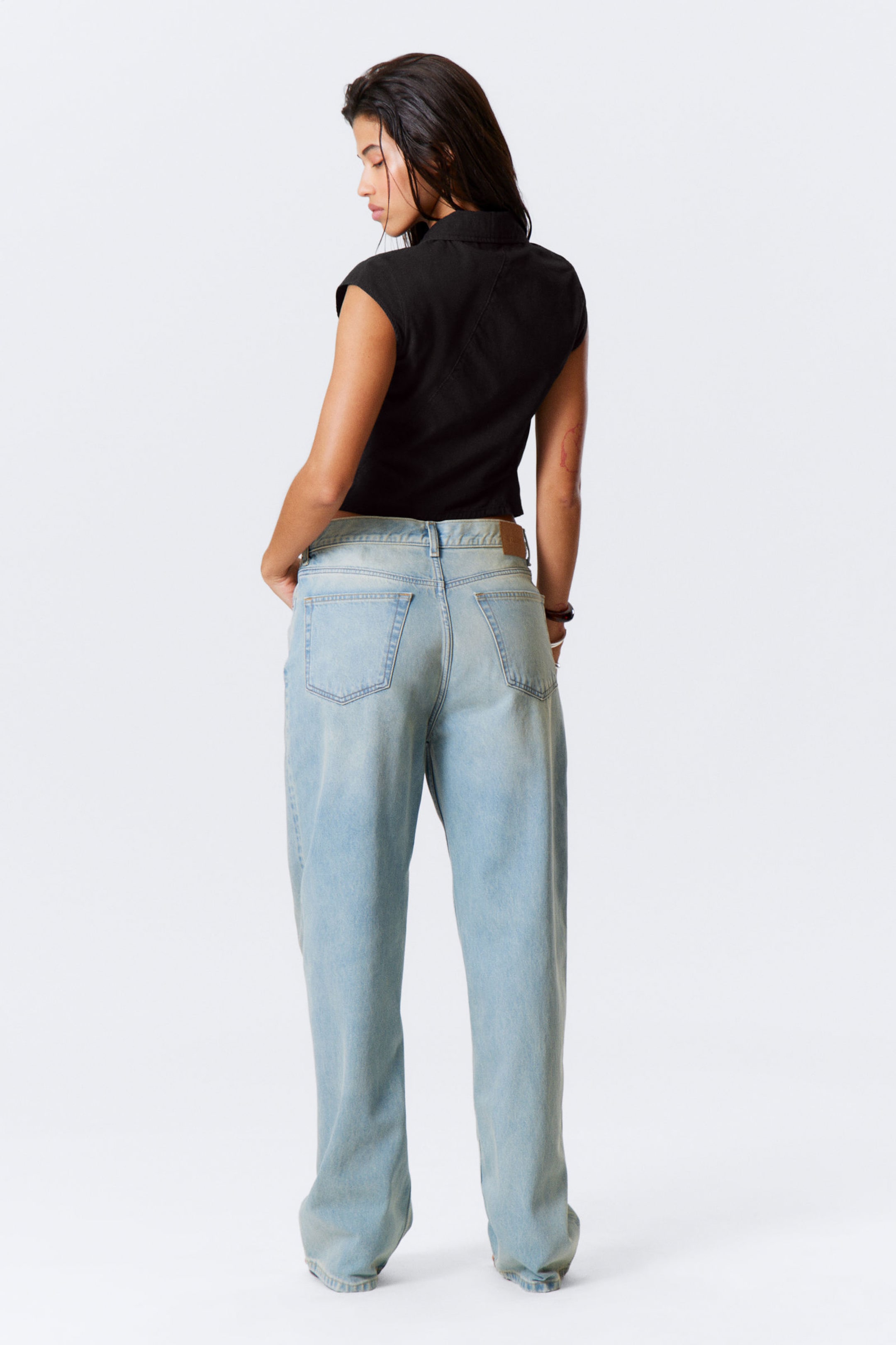 Black - Cap-Sleeved Asymmetric Ripstop Top - 3