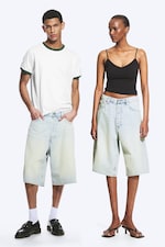 Citizen Blue – lyseblå - Astro mid rise løse baggy denimshorts - 0