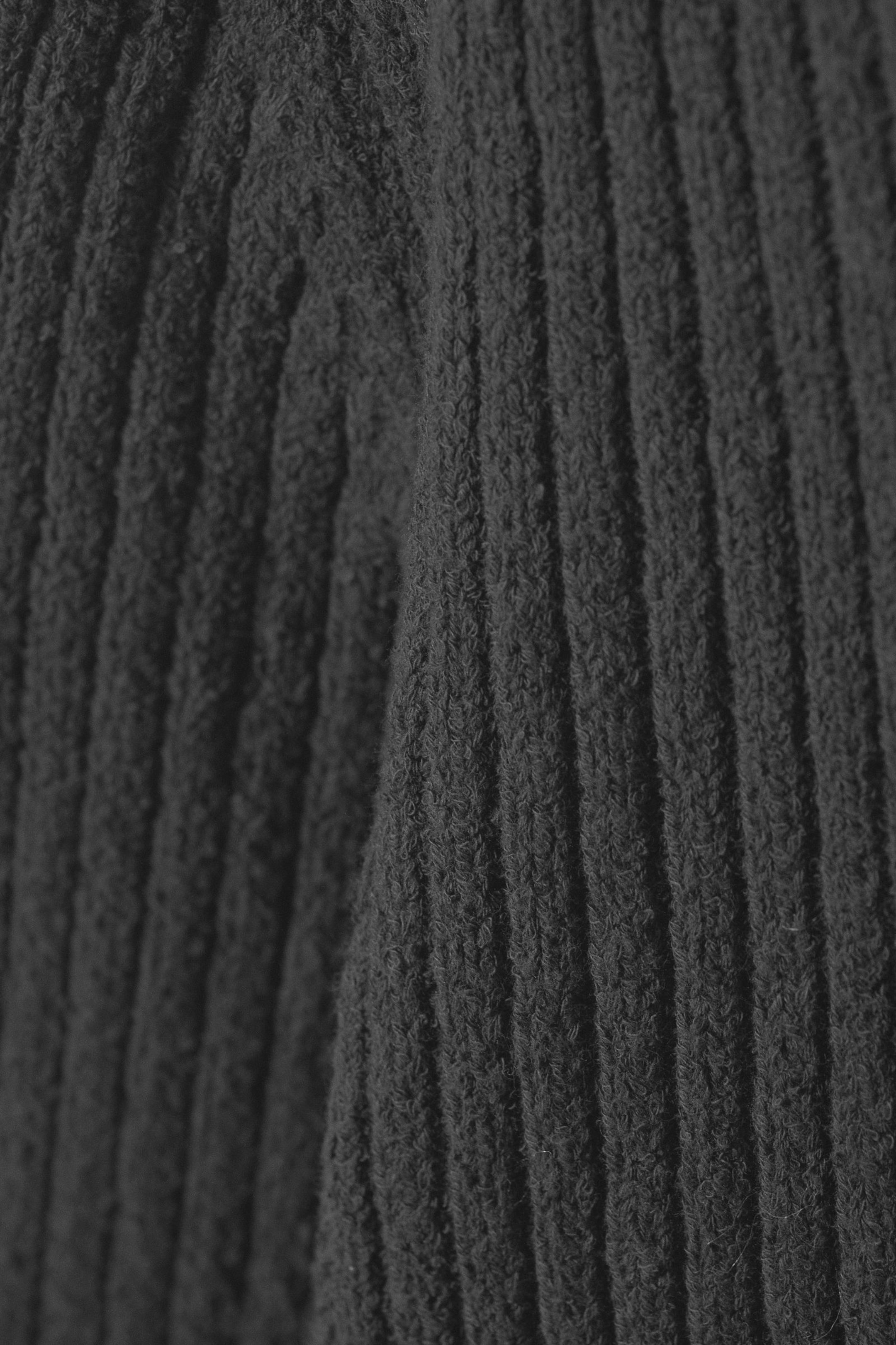 Dark Grey - Ofelia Rib Knit Zip Hoodie - 1