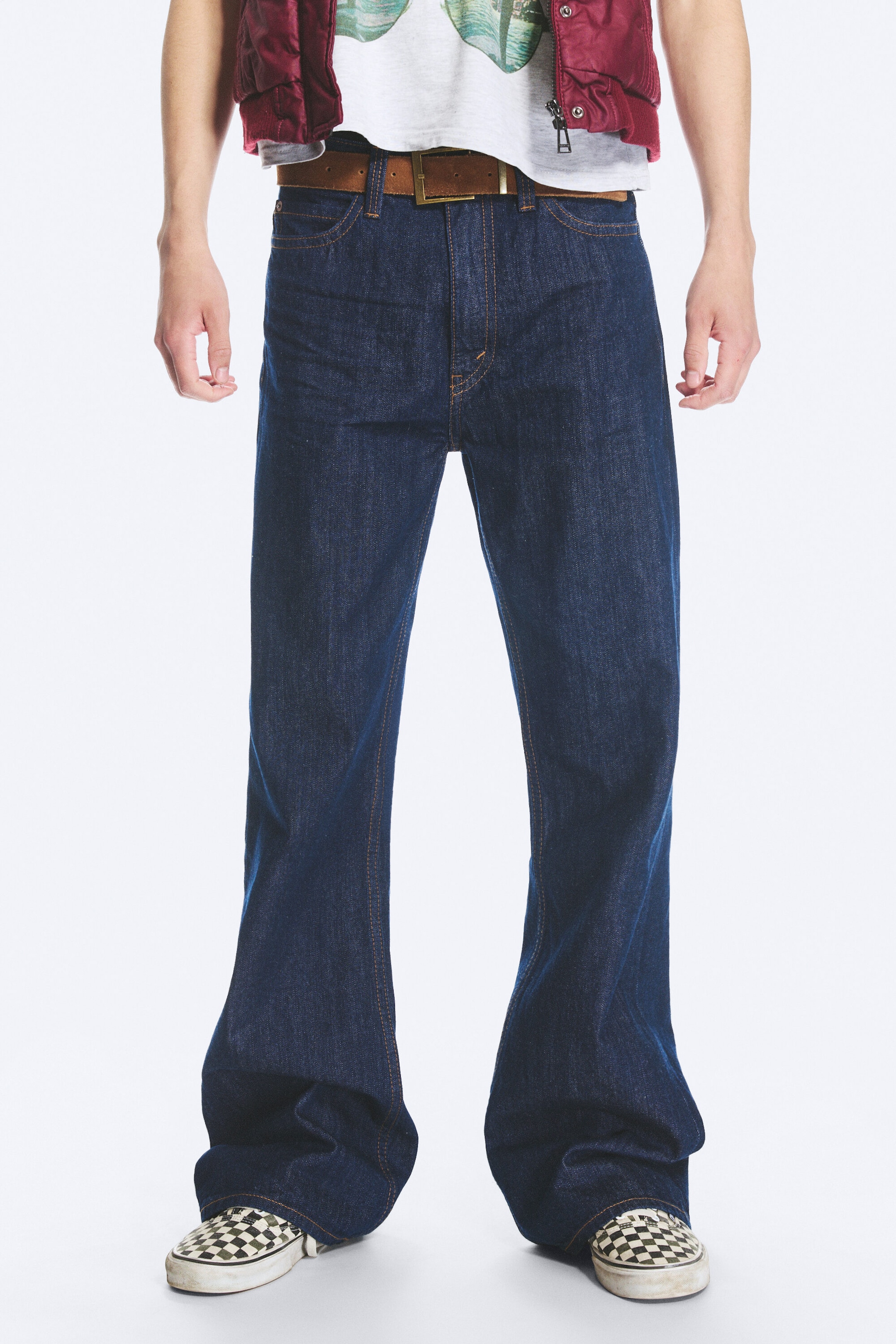 Blue Rinse - Dark Blue - Boo Bootleg Low Rise Regular Bootcut Jeans - 2
