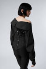 Black - Back-to-front Sculptural Shirt - 3