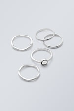 Silver - 5-pack slitna metallringar - 0