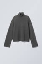 Dark Grey - Maggie Wool Turtleneck - 0