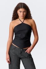 Dark Blue - Pinstripe - Slim Fit Halter Top - 0