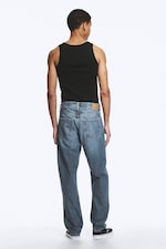 Radio Blue - Medium Blue - Ray Mid Rise Relaxed Tapered Leg Jeans - 4