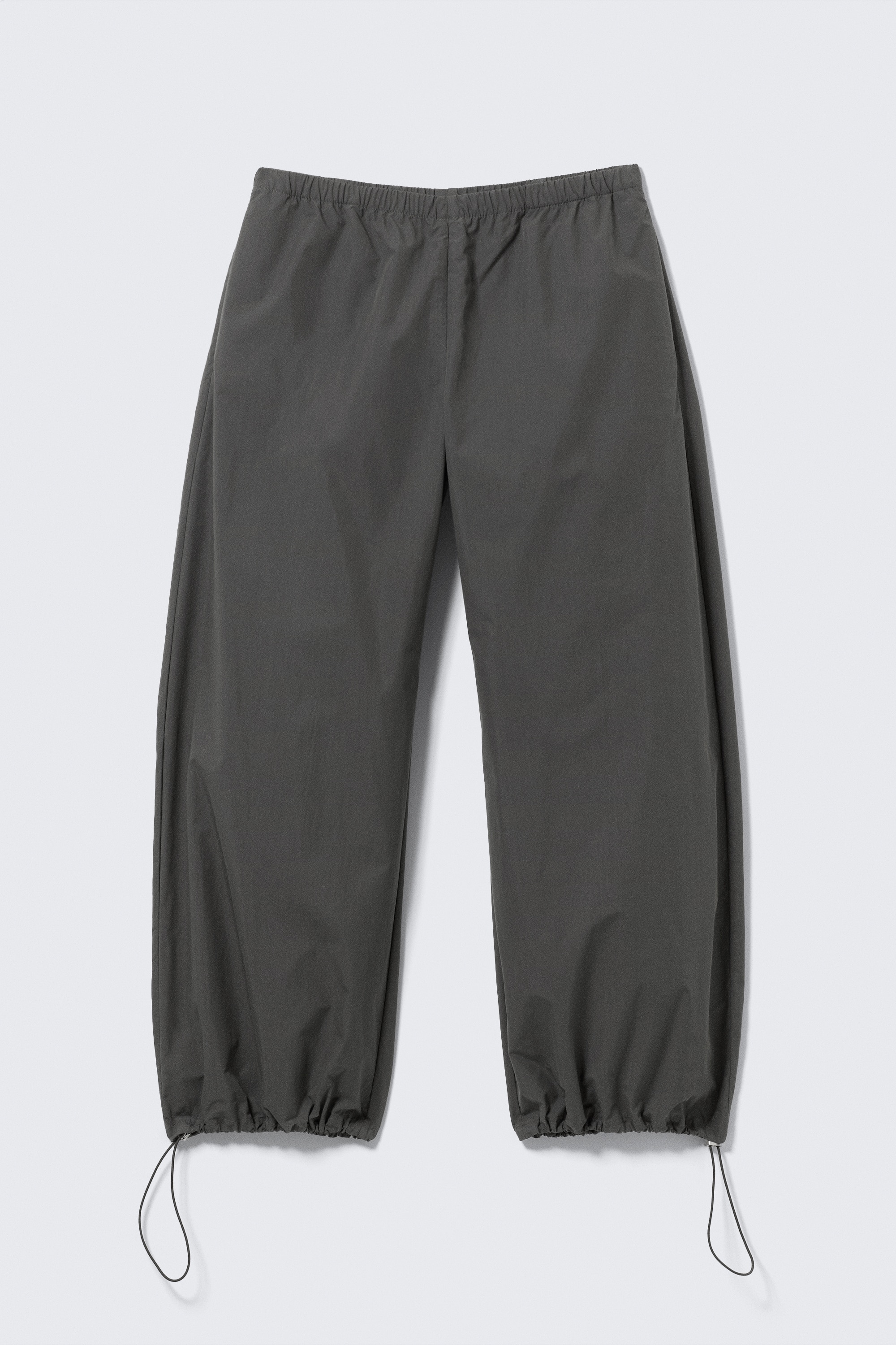 Low Rise Loose Wide Leg Track Trousers - Dark Grey