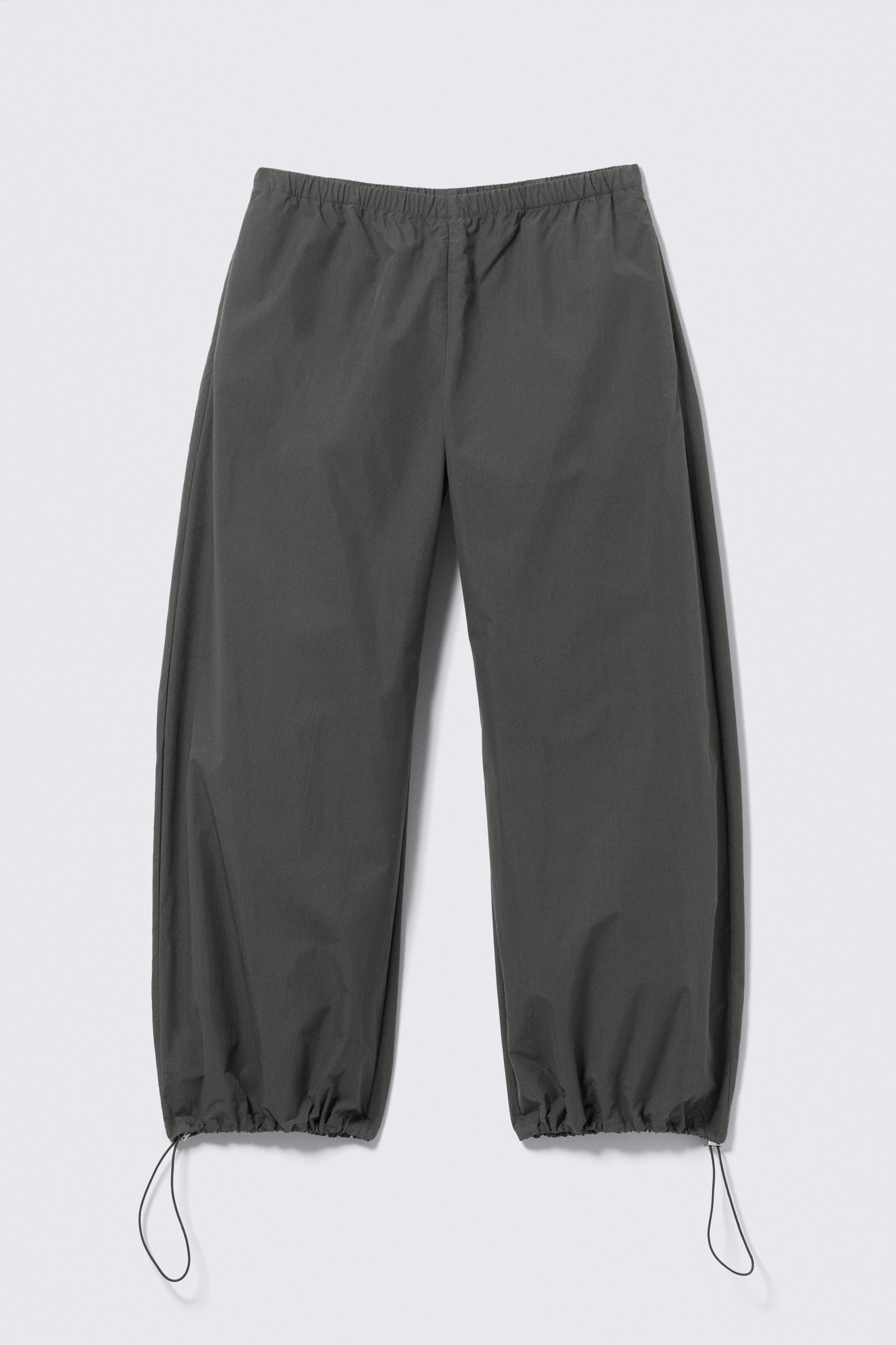 Dark Grey - Low Rise Loose Wide Leg Track Trousers - 4