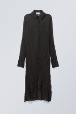 Noir - Robe ajustée plissée - 0